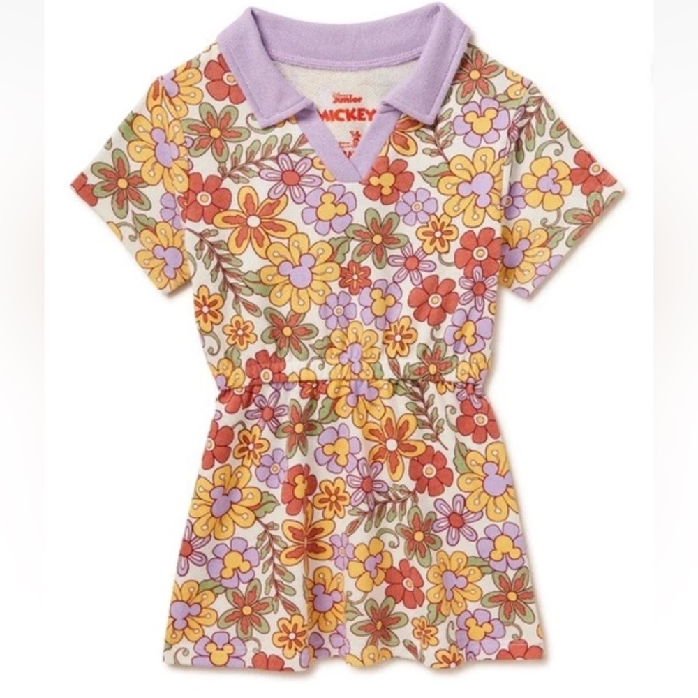 Disney Floral Kids Dress - Purple and Yellow